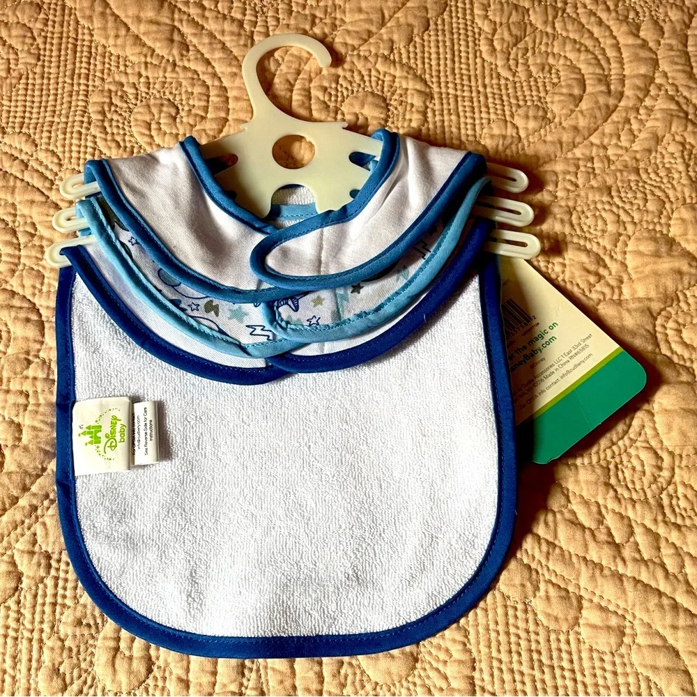A PACK OF 3 MICKEY MOUSE BABY BOY BIBS